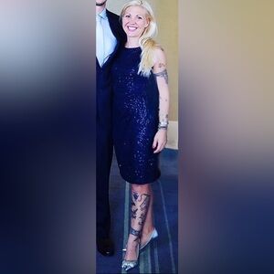 Calvin Klein Navy Sequin Dress